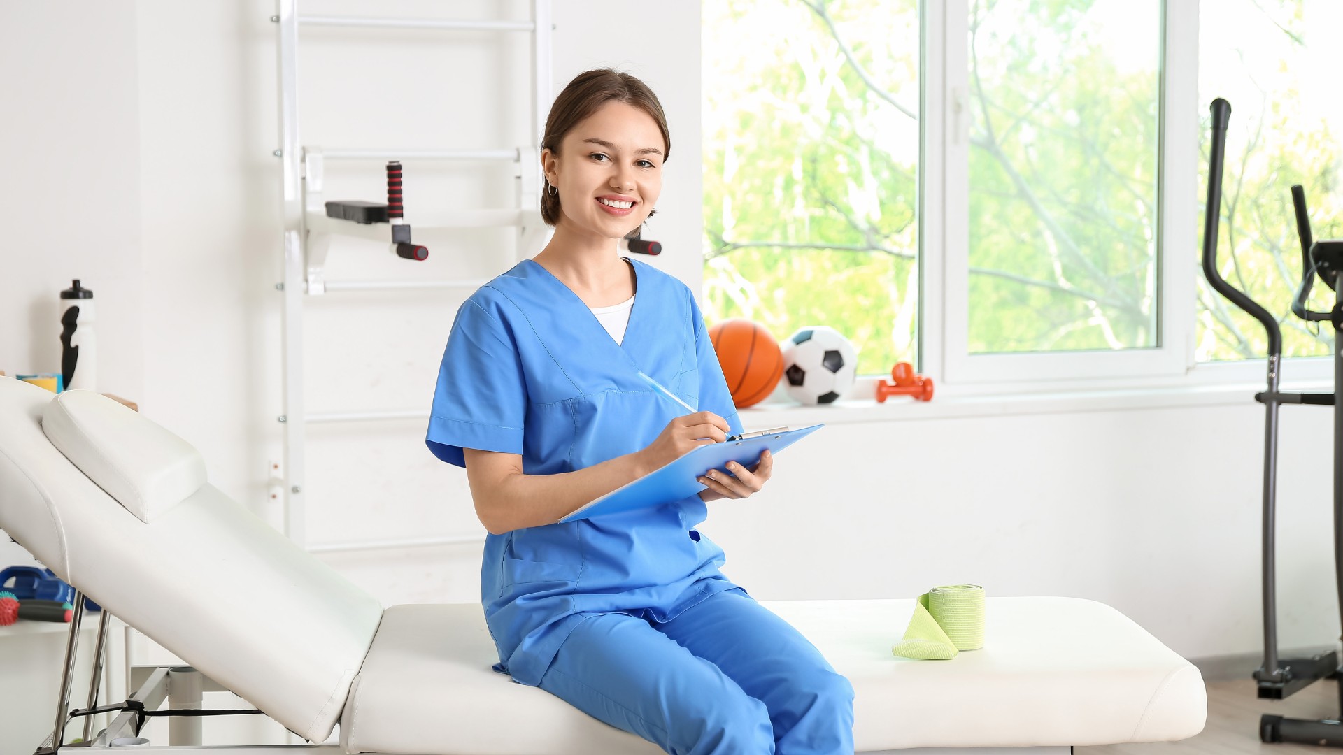 Healthcare professionals using technology